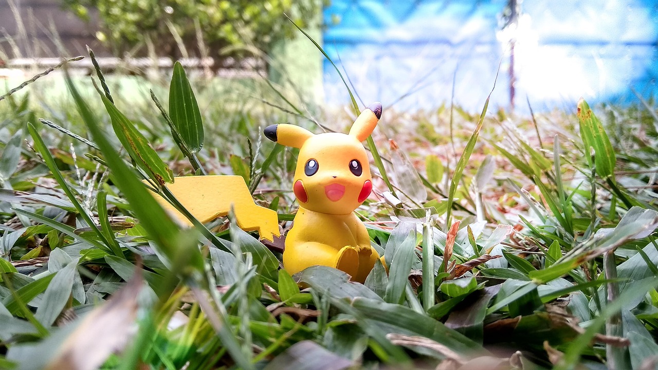 Pikachu figure in grass