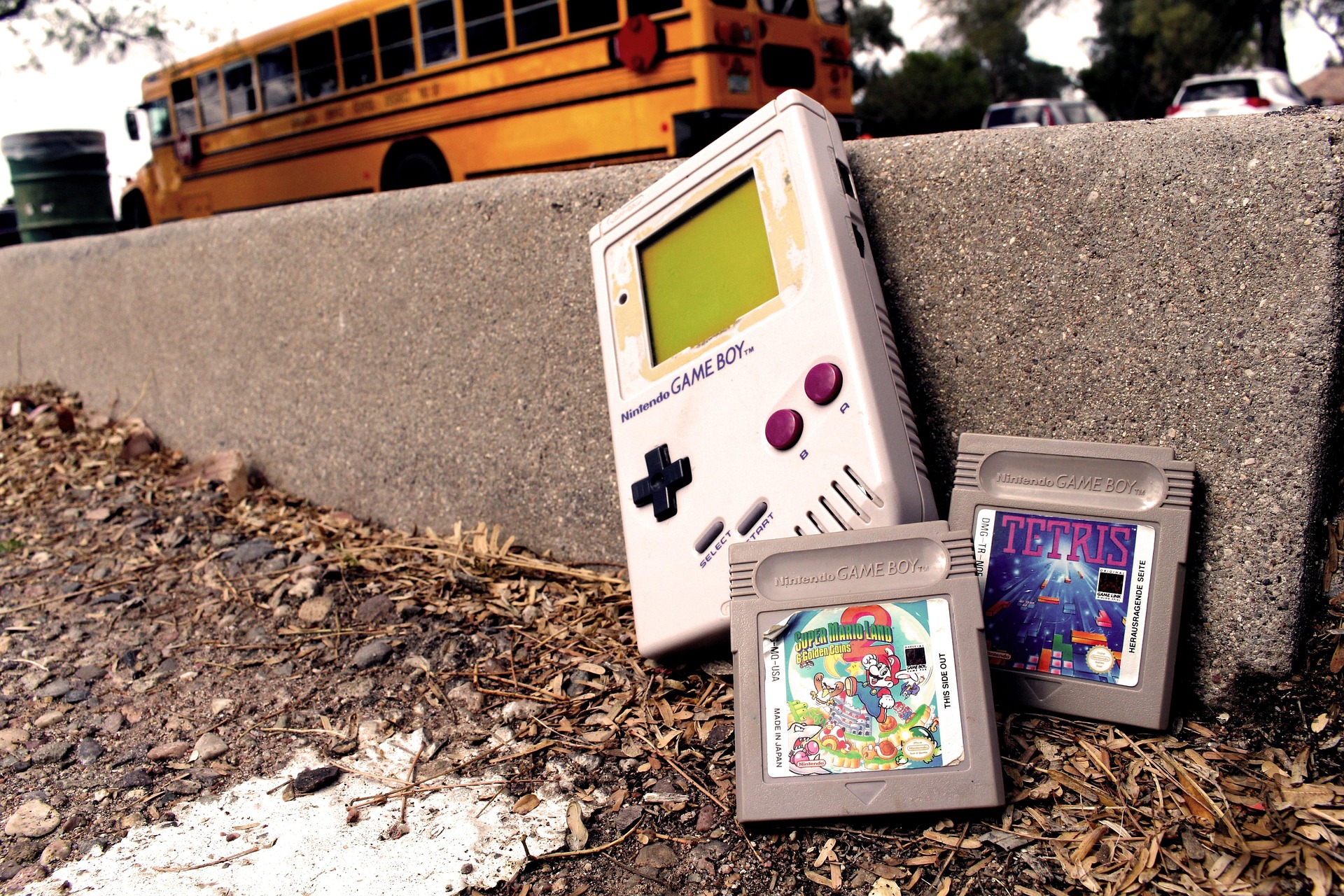 Gameboy in the dirt