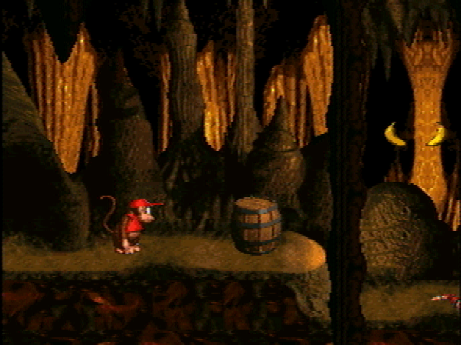 Diddy Kong in the caves