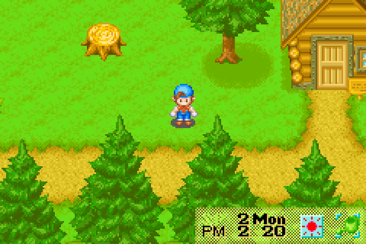 Exploring the mountain in Harvest Moon