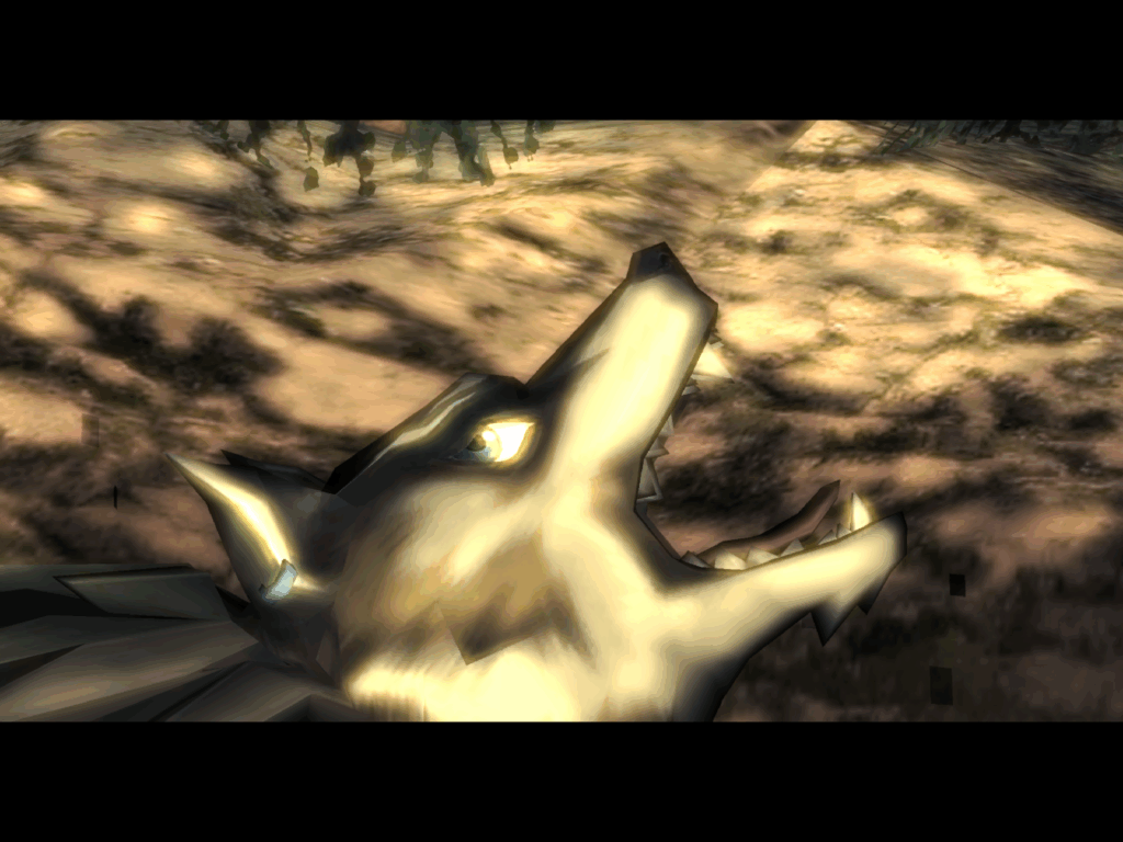 Awooo! Link becomes a wolf.