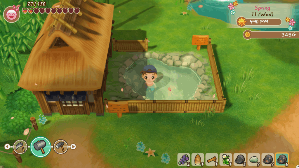 Relaxing in the hot springs.