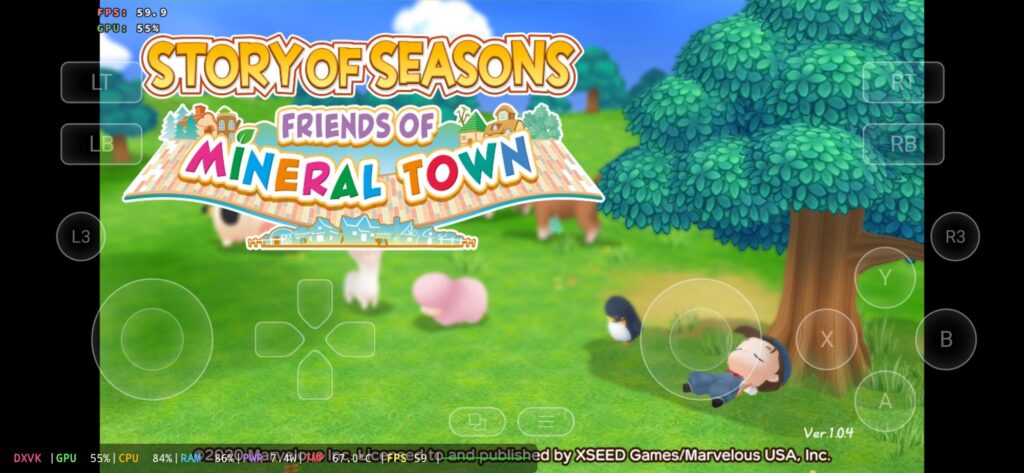Story of Seasons running on mobile!